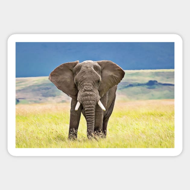 African Elephant: Photo + Digital Art Design Sticker by AndrewGoodall